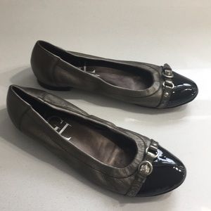 Black and pewter AGL flats size 38